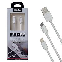 шнур usb 2 в 1 iphone + microusb inkax ck-37 1м белый  фото